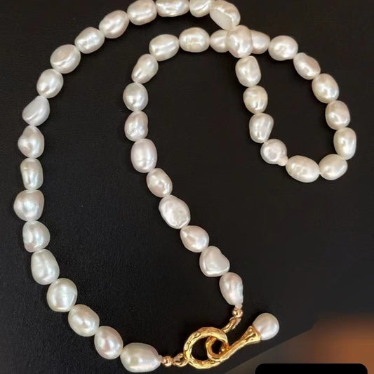 Natural Irregular Baroque Pearls Hook Design Embodies Minimalist Custom Necklace